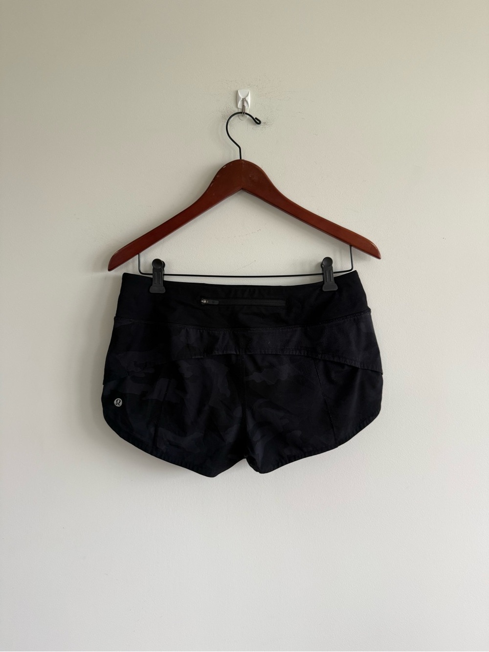 lululemon athletica Black Athletic Shorts with Subtle Camo